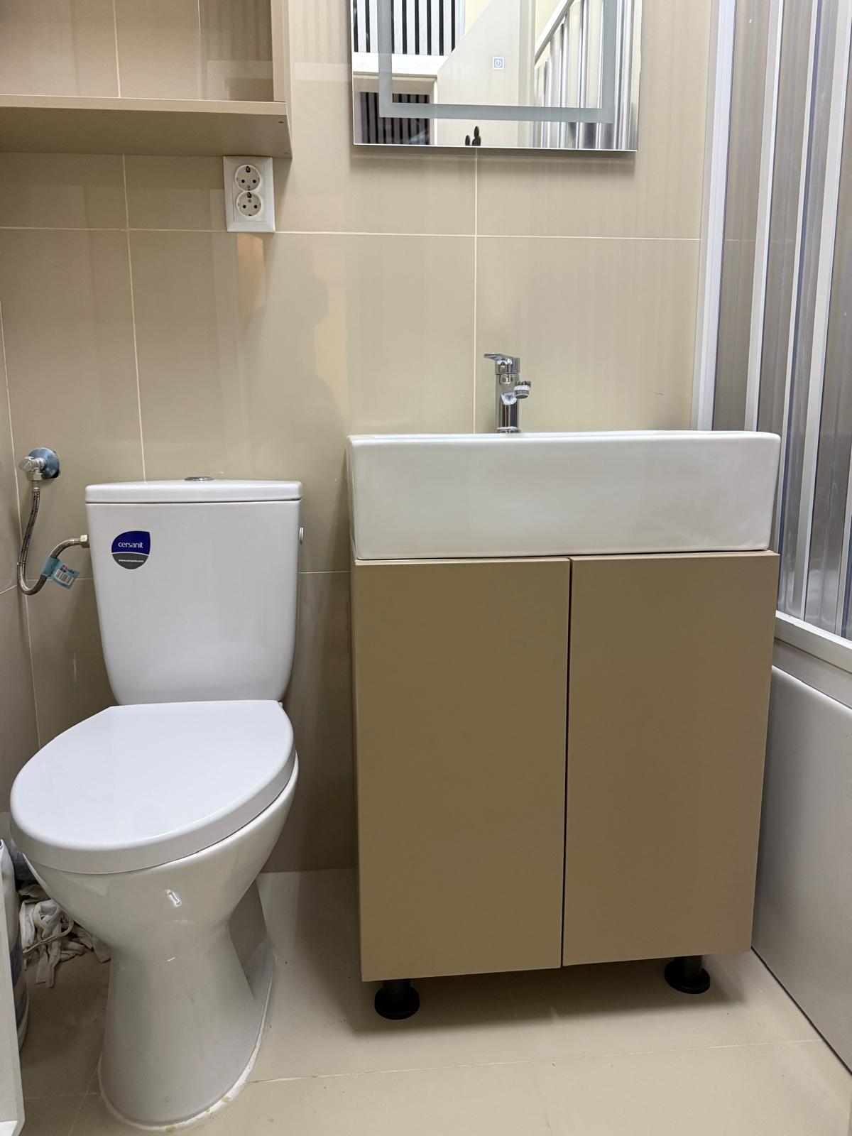 Detaliu din baia renovată